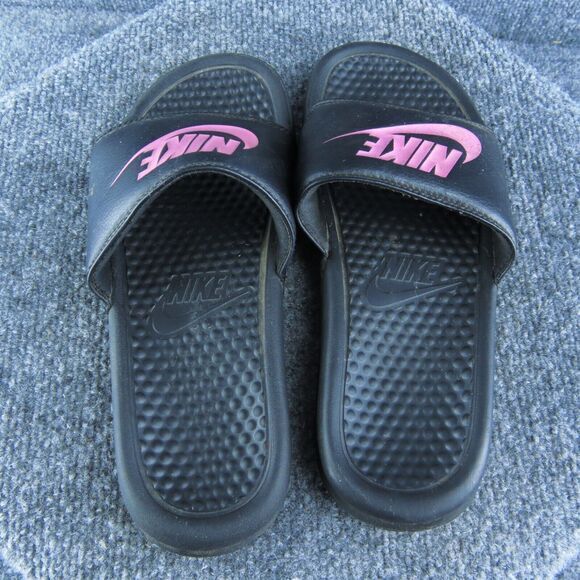 Nike Women Slide Sandal Shoes Size 7 Medium Black Synthetic‎ - Picture 6 of 10